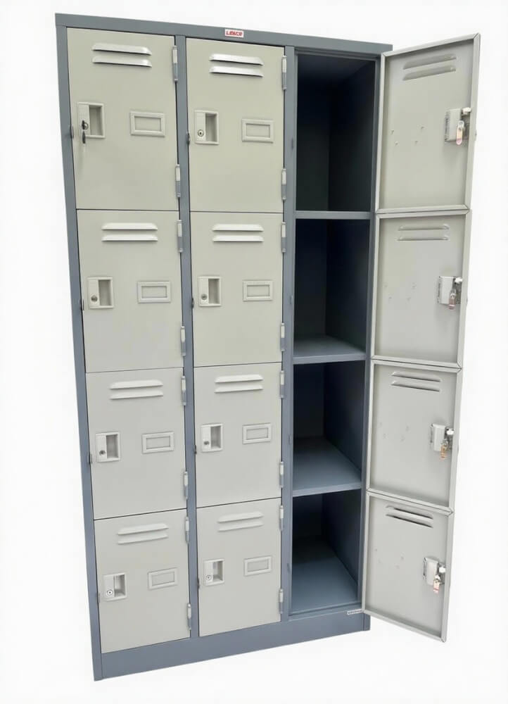 ตู้ล็อคเกอร์ 12 ช่อง LEECO LK-112 เทาสลับ